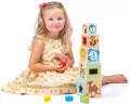 Wieża do układania z sorterem, liczby, zwierzęta 95005 Woody - tantis.pl