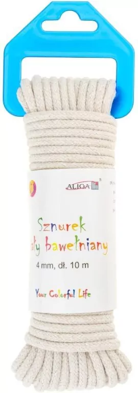 Sznurek bawełniany biały 4mmx10m - tantis.pl