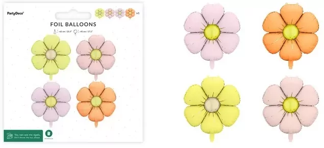 Balony foliowe do girland Stokrotki 65cm - tantis.pl