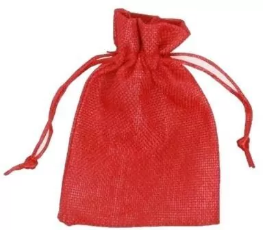 Woreczki jutowe czerwone 7x10cm, 6 sztuk - tantis.pl