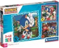 Clementoni. Puzzle 3x48. Super Kolor. Sonic - tantis.pl