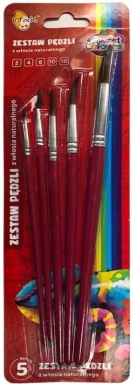 Pędzle z włosia naturalnego nr: 2,4,8,10,16 - tantis.pl