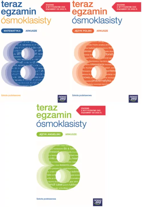 Pakiet: Teraz egzamin ósmoklasisty. Matematyka. Polski. Angielski. Arkusze - tantis.pl
