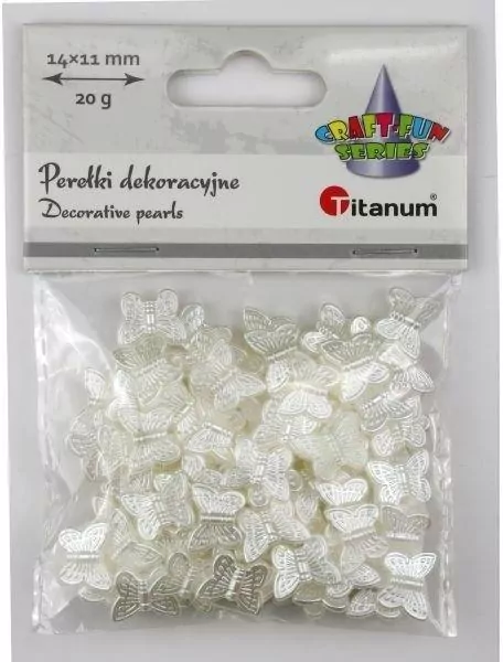 Koraliki perełki plastikowe motyle 14x11mm - tantis.pl