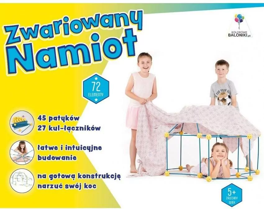 Zwariowany namiot. Żółto-niebieski