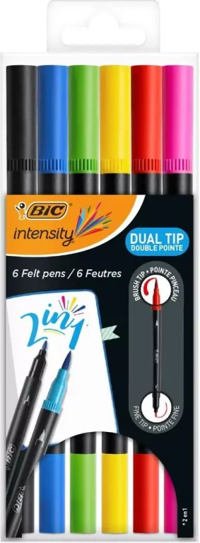 Pisak dwustronny Intensity Dual Tip 6 kol BIC - tantis.pl