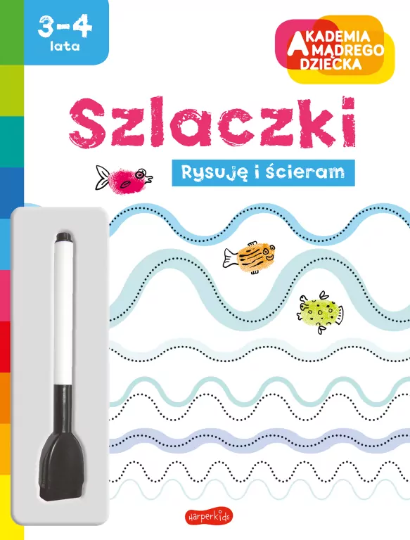 Szlaczki. Rysuję i ścieram. Akademia Mądrego Dziecka - tantis.pl