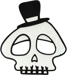 Maska na Halloween flokowana Czaszka