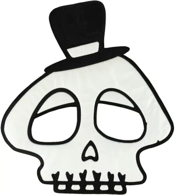 Maska na Halloween flokowana Czaszka