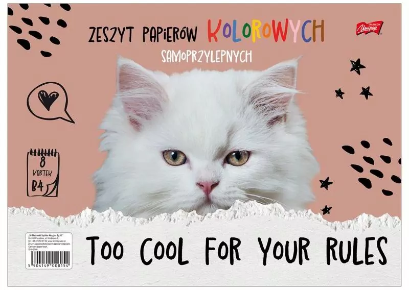 Paczka Zeszyt papierów kolorowych samoprzylepnych B4 okładka kredowana 25 sztuk - tantis.pl