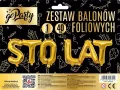 Zestaw balonów foliowych Sto Lat złote - tantis.pl