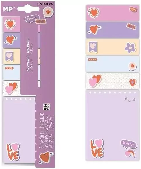 Karteczki samoprzylepne love 6x25szt - tantis.pl