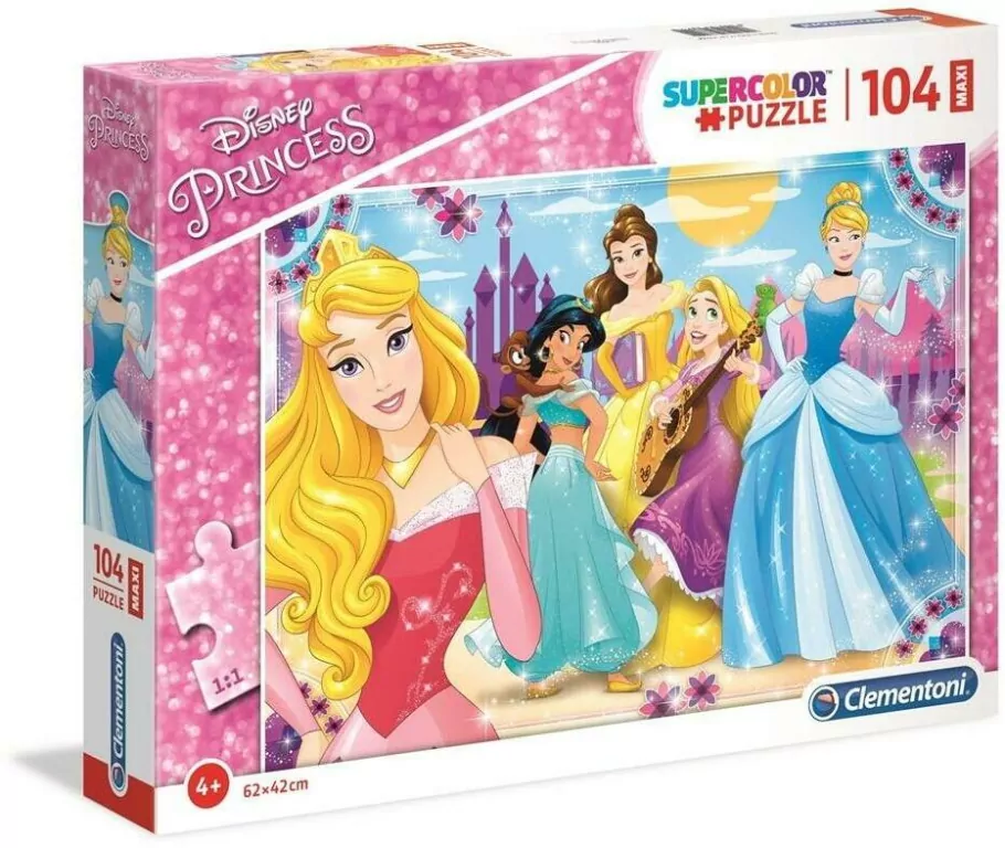 Puzzle 104 maxi. Księżniczki Disneya. Super Kolor. - tantis.pl