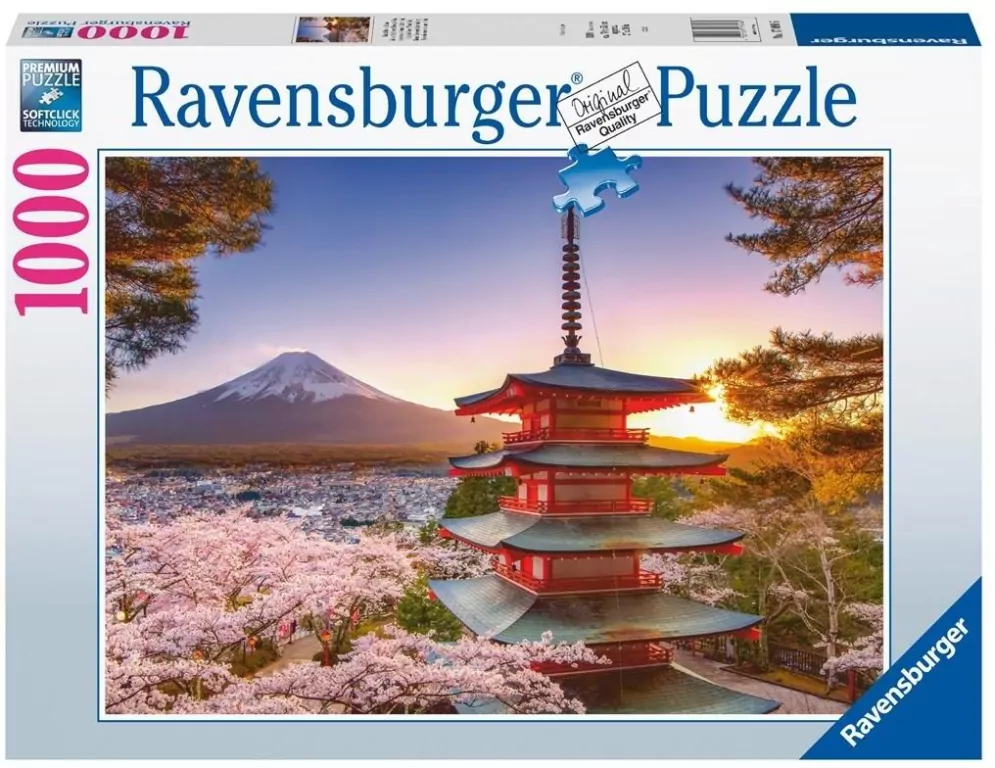 Puzzle 1000. Fudżi i kwitnąca wiśnia - tantis.pl