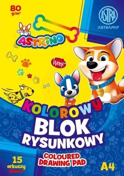 Blok kolorowy barwiony A4/15K 80g Astrino (10szt) - tantis.pl