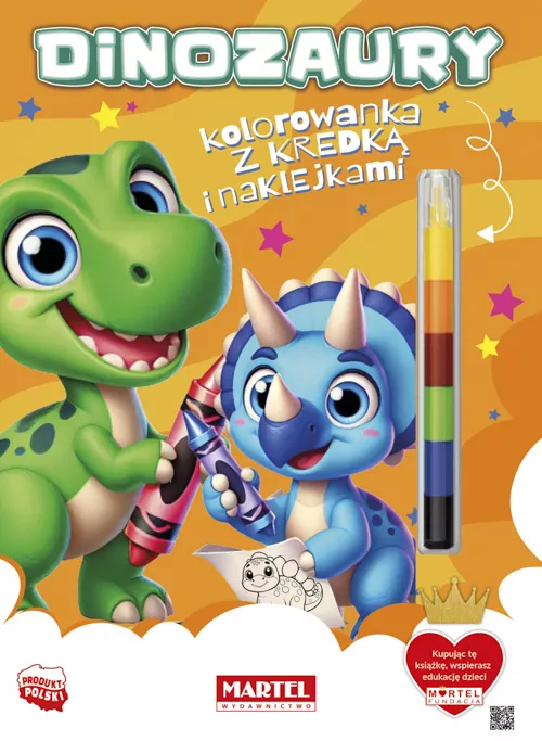 Kolorowanka Dinozaury z kredką i naklejkami - tantis.pl