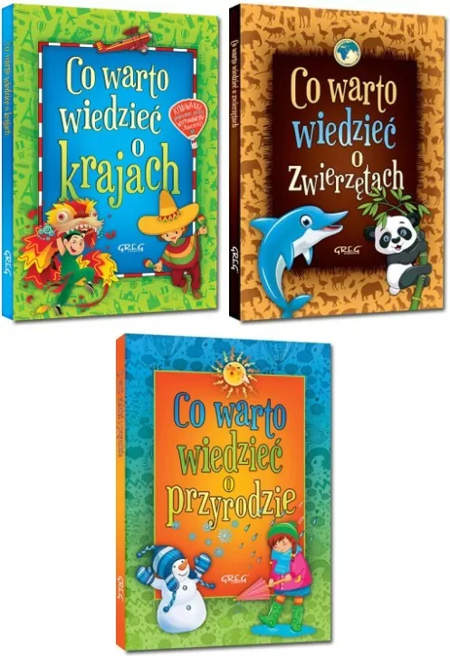 Pakiet: Co warto wiedzieć o zwierzętach / Co warto wiedzieć o przyrodzie / Co warto wiedzieć o krajach. 64 strony w kolorze - tantis.pl