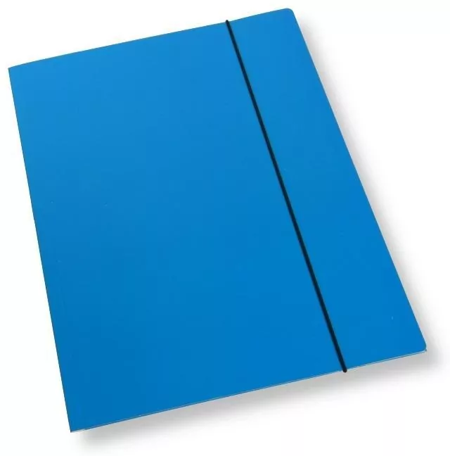 Teczka A4 z gumką lakier niebieska 350gsm - tantis.pl