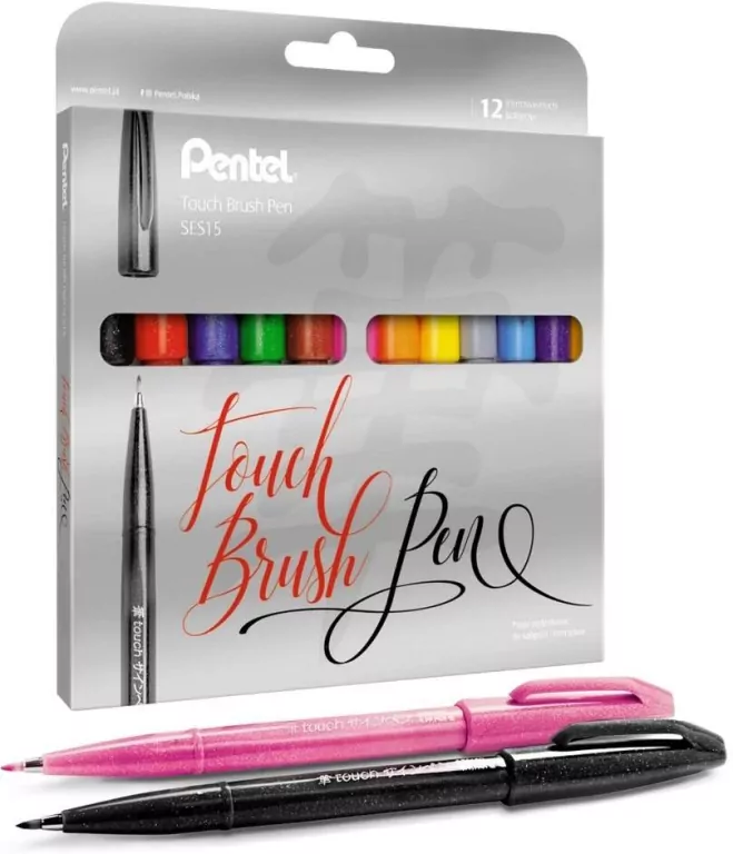 Pisaki do kaligrafii z elastyczną końcówką. 12 kol - tantis.pl