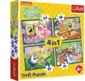 Puzzle 4w1 Podwodne życie SpongeBoba TREFL - tantis.pl