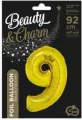 Balon foliowy cyfra 9, złota 92cm - tantis.pl
