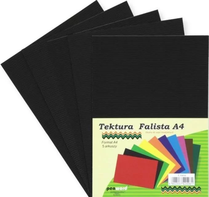 Tektura A4 falista czarna - tantis.pl
