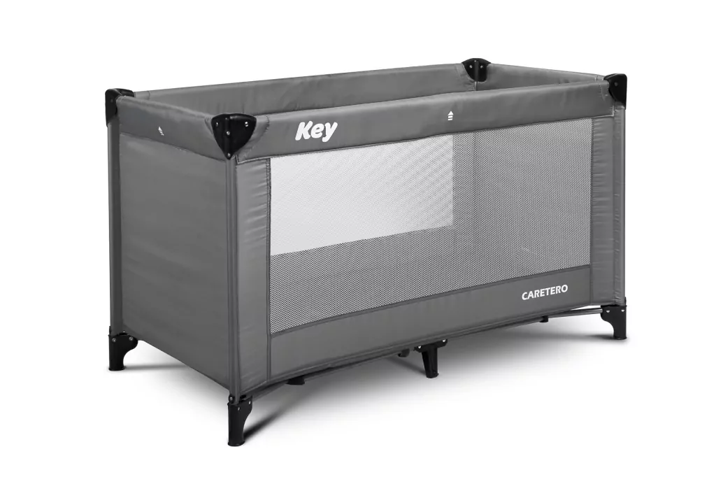 Caretero Łóżeczko turystyczne Key grafitowe - tantis.pl