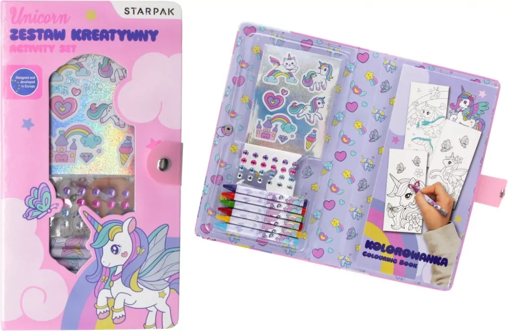 Zestaw kreatywny do kolorowania naklejki Unicorn - tantis.pl