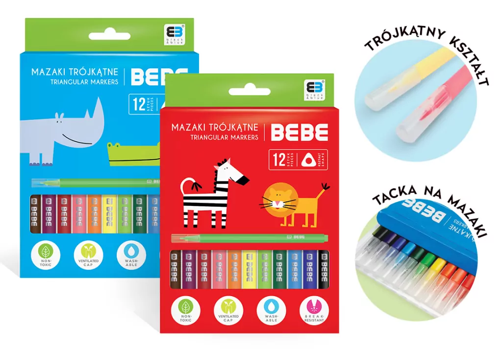 Mazaki 12 kolorów B&B Kids - tantis.pl