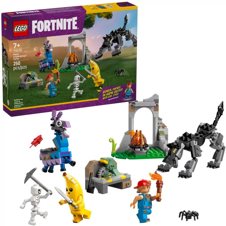 LEGO® Fortnite Skórek i Iskra oraz obóz 77075 - tantis.pl