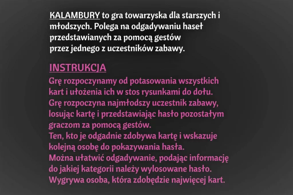 Karty Kalambury - tantis.pl