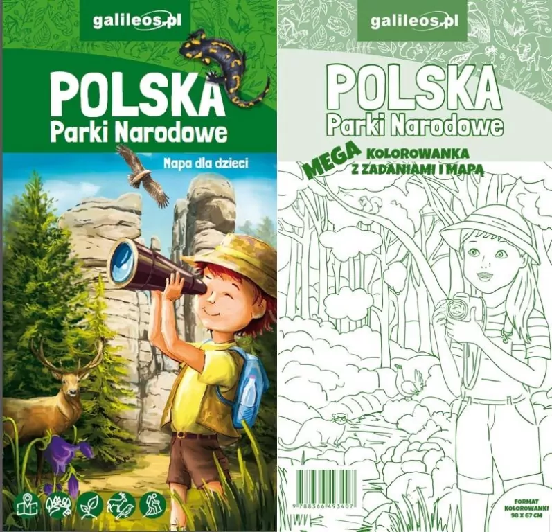 Polska Parki Narodowe - mapa + mega kolorowanka - tantis.pl