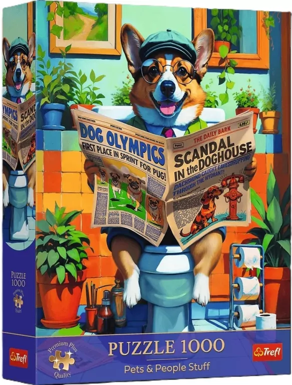 Puzzle 1000 Premium Plus Corgi w Toalecie TREFL - tantis.pl
