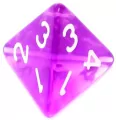 Komplet kości RPG. Fioletowe. Kryształowe. REBEL - tantis.pl