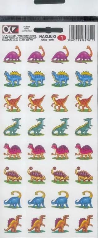 Dinozaury. Naklejki Alfika i Zetki 1 - tantis.pl