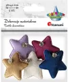 Ozdoba materiałowa Gwiazdki z krysztakiem mix - tantis.pl