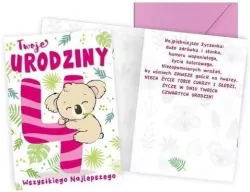 Karnet Urodziny 4 koala