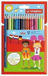 Kredki drewniane, 18 kolorów