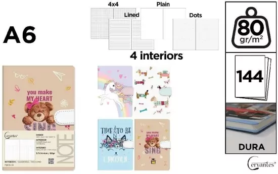 Notatnik A6/144K magnes MIX