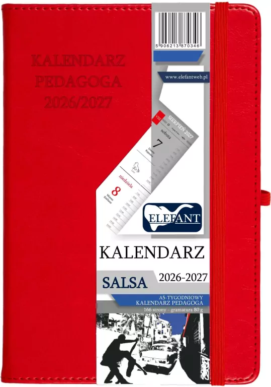 Kalendarz nauczyciela 2026/27 A5 tyg. czerwony - tantis.pl