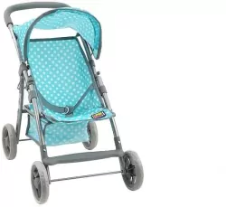 Wózek spacerowy dla lalek miętowy w kropki
