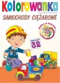 Kolorowanka. Samochody ciężarowe z naklejkami - tantis.pl