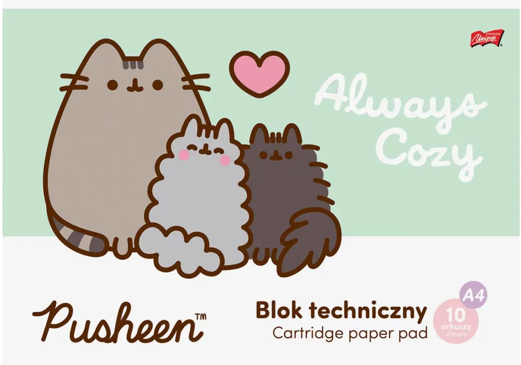 Blok techniczny biały A4 10k Pusheen p10 - tantis.pl