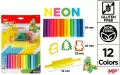 Plastelina 12 kolorów neon + foremki i wałek - tantis.pl