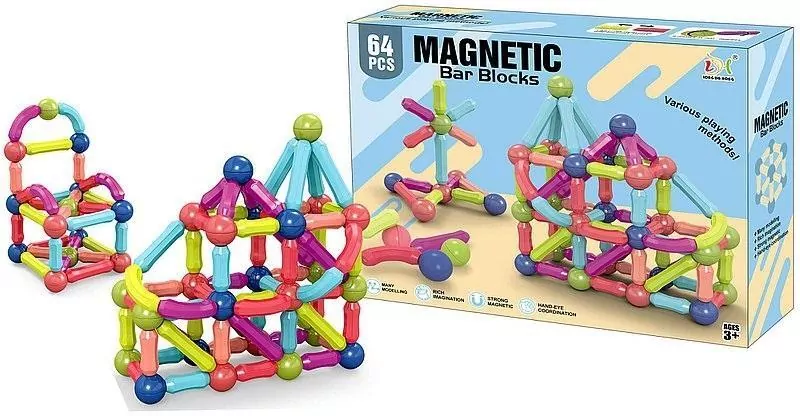 Klocki magnetyczne 3D 64el - tantis.pl