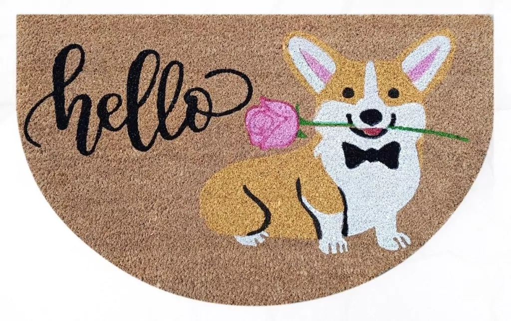 Wycieraczka kokosowa z nadrukiem 45x75cm Corgi - tantis.pl