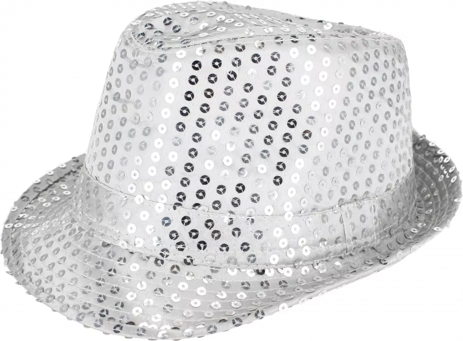 Kapelusz. Cekiny srebrny - tantis.pl