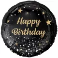 Balon foliowy B&C Happy Birthday czarny 45cm - tantis.pl