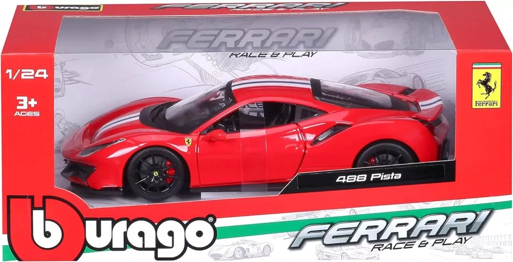 BBURAGO. Ferrari 488 Pista red 1:24 - tantis.pl