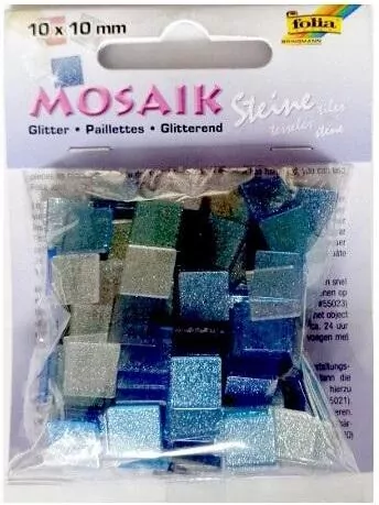 Kamyczki brokatowe 10x10mm niebieski - tantis.pl